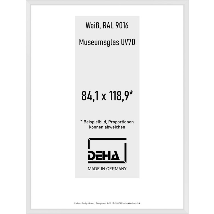 Alu-Rahmen Deha Profil V 84,1 x 118,9 Weiß M.UV70 0005M6-005-9016