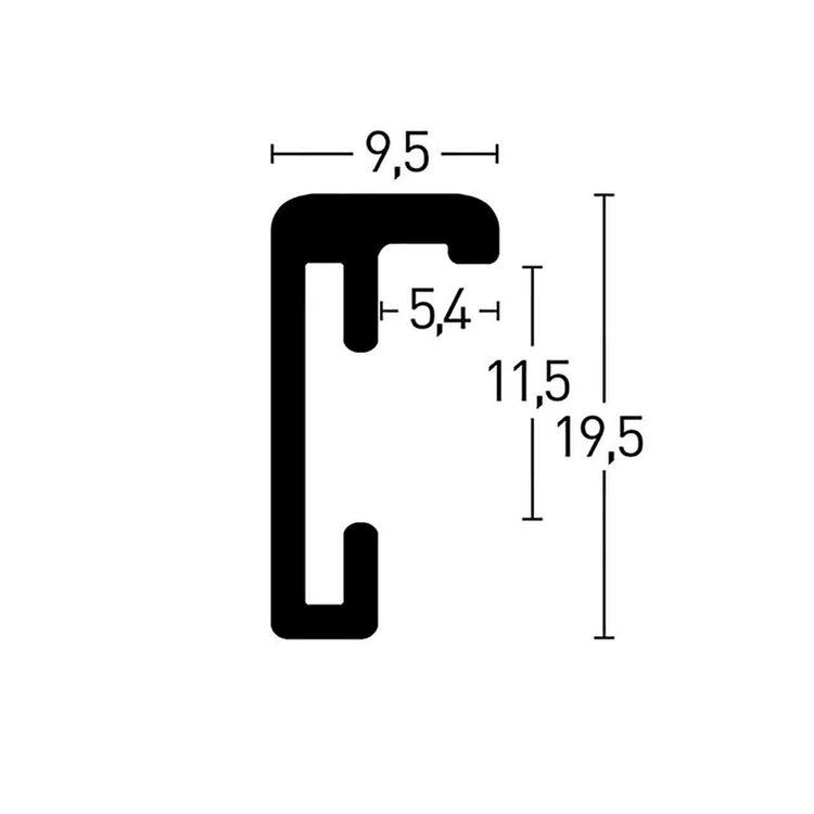 Alu-Rahmen Classic 59.4x84.1 Schwarz matt 35621