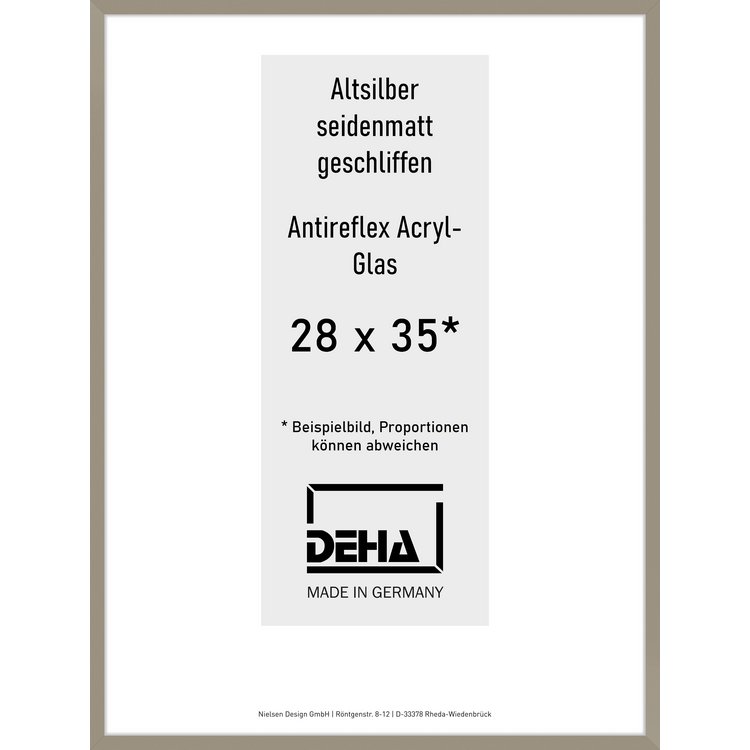 Alu-Rahmen Deha Profil II 28 x 35 Altsilber AR-Acryl 0002EA-009-ALTS