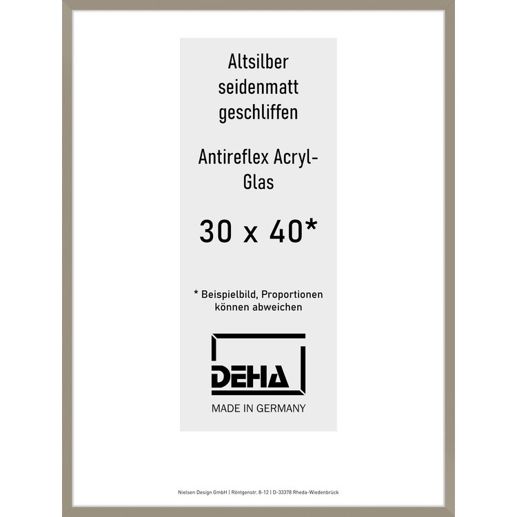 Alu-Rahmen Deha Profil II 30 x 40 Altsilber AR-Acryl 0002EA-011-ALTS