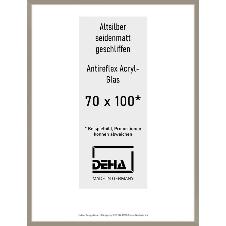 Alu-Rahmen Deha Profil II 70 x 100 Altsilber AR-Acryl 0002EA-033-ALTS