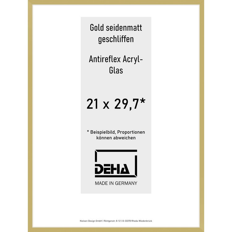 Alu-Rahmen Deha Profil II 21 x 29,7 Gold AR-Acryl 0002EA-001-GOMA