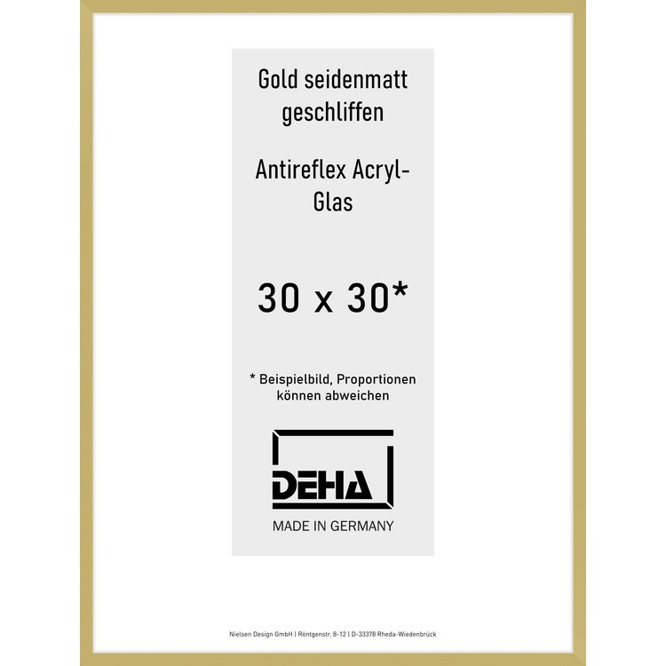 Alu-Rahmen Deha Profil II 30 x 30 Gold AR-Acryl 0002EA-010-GOMA