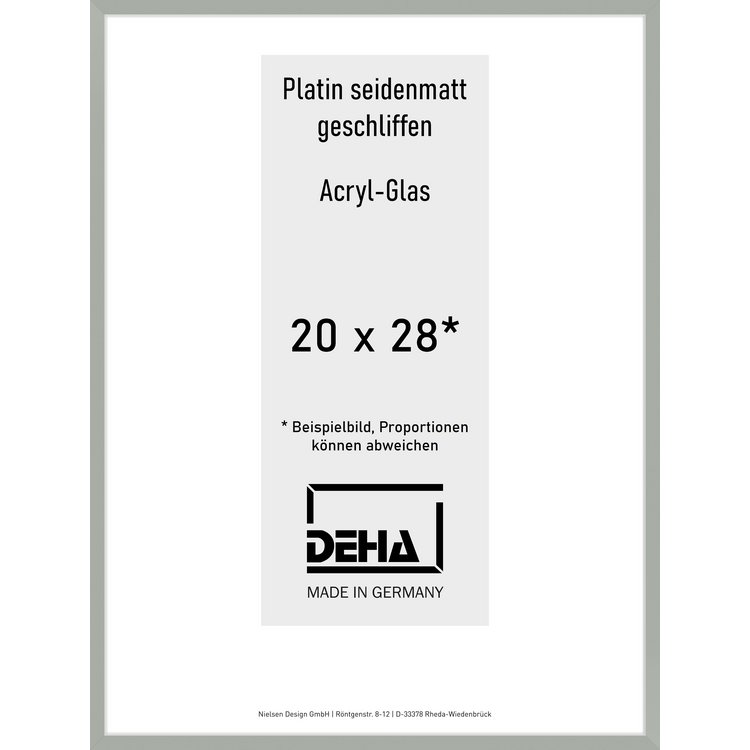 Alu-Rahmen Deha Profil II 20 x 28 Platin Acryl 0002AG-007-PLAT