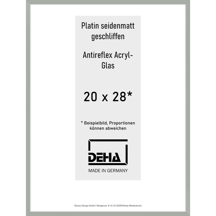 Alu-Rahmen Deha Profil II 20 x 28 Platin AR-Acryl 0002EA-007-PLAT