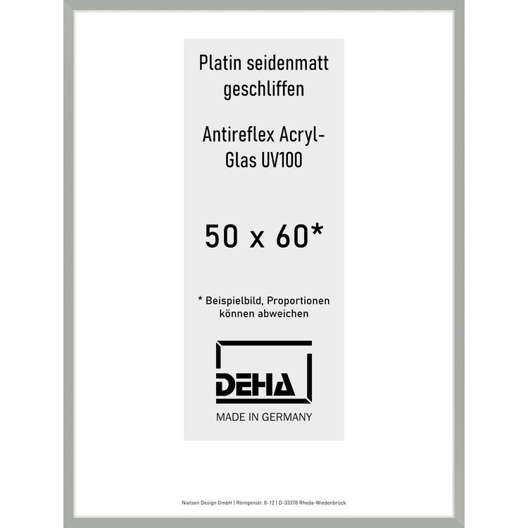 Alu-Rahmen Deha Profil II 50 x 60 Platin AR-Acryl 0002EA-018-PLAT