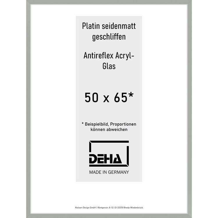 Alu-Rahmen Deha Profil II 50 x 65 Platin AR-Acryl 0002EA-019-PLAT