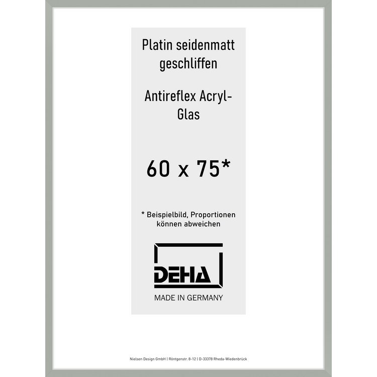 Alu-Rahmen Deha Profil II 60 x 75 Platin AR-Acryl 0002EA-026-PLAT