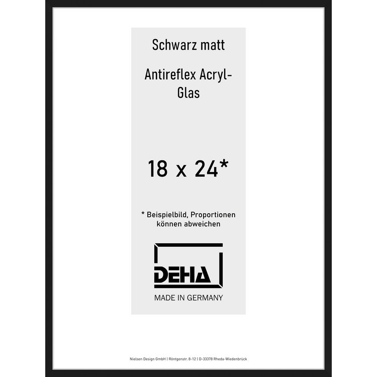 Alu-Rahmen Deha Profil II 18 x 24 Schwarz AR-Acryl 0002EA-006-SCMA