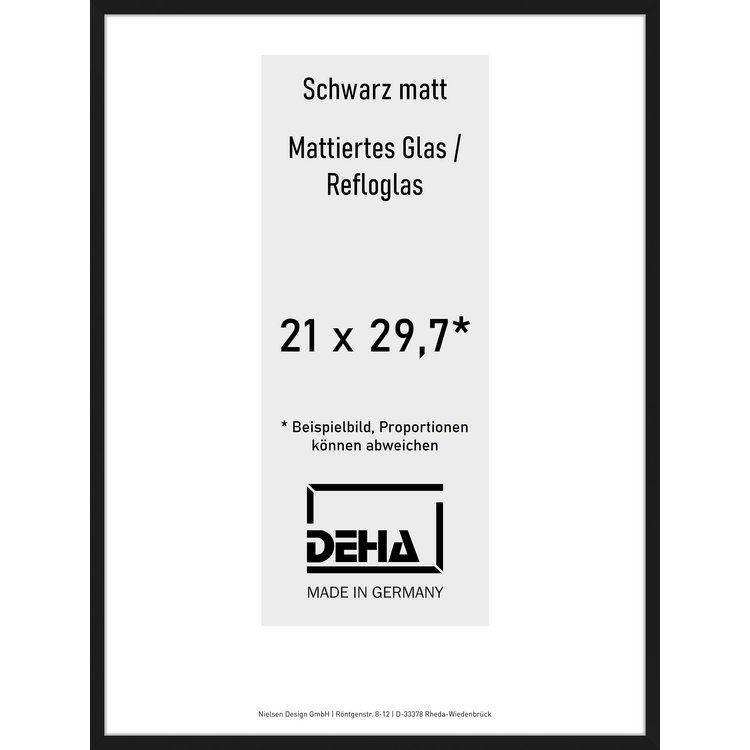 Alu-Rahmen Deha Profil II 21 x 29,7 Schwarz Reflo 0002RG-001-SCMA
