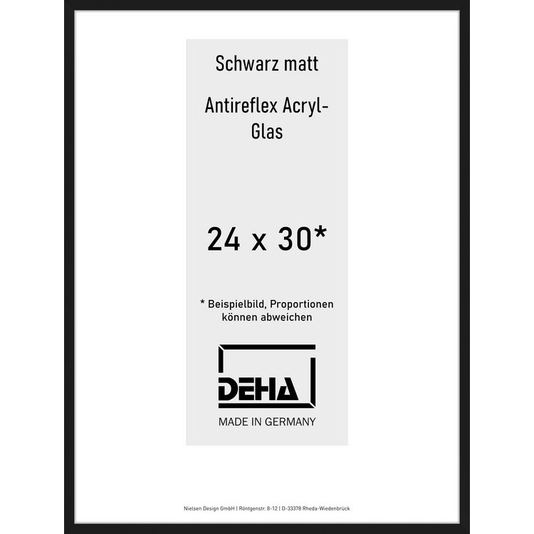 Alu-Rahmen Deha Profil II 24 x 30 Schwarz AR-Acryl 0002EA-008-SCMA