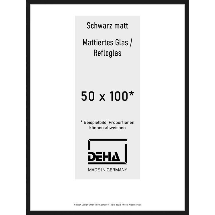 Alu-Rahmen Deha Profil II 50 x 100 Schwarz Reflo 0002RG-044-SCMA