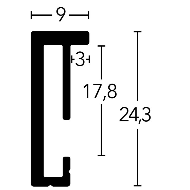 Alu-Rahmen Deha Profil II 59,4 x 84,1 Schwarz M.UV92 0002MG-004-SCMA