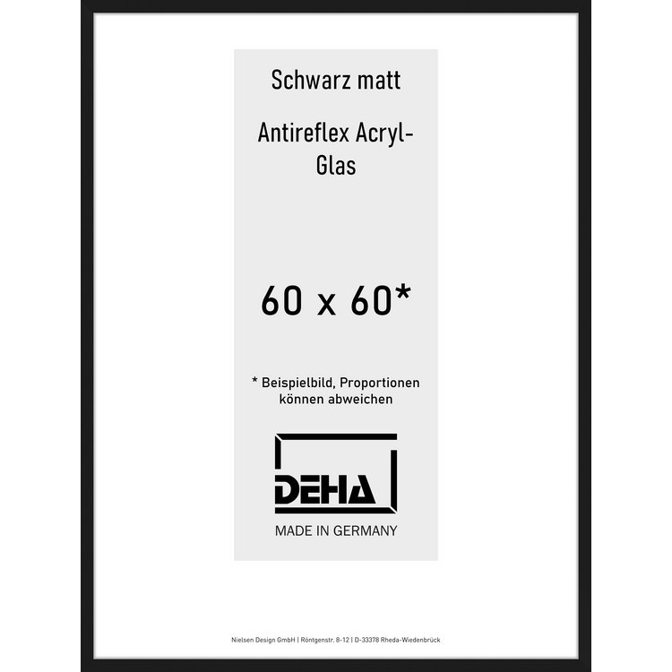 Alu-Rahmen Deha Profil II 60 x 60 Schwarz AR-Acryl 0002EA-024-SCMA