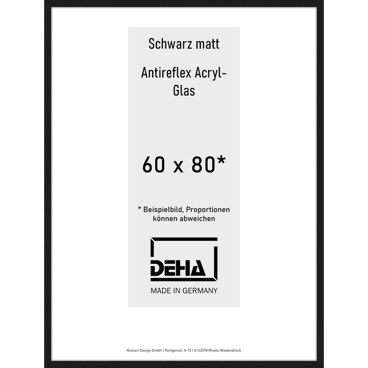 Alu-Rahmen Deha Profil II 60 x 80 Schwarz AR-Acryl 0002EA-027-SCMA