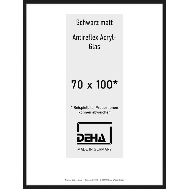 Alu-Rahmen Deha Profil II 70 x 100 Schwarz AR-Acryl 0002EA-033-SCMA
