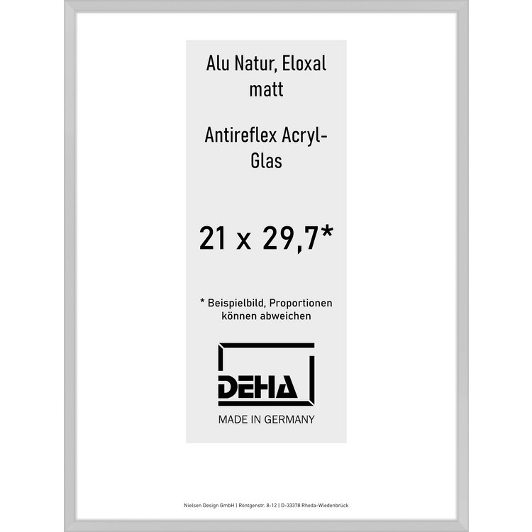 Alu-Rahmen Deha Profil V 21 x 29,7 Alu Natur AR-Acryl 0005EA-001-NAMA