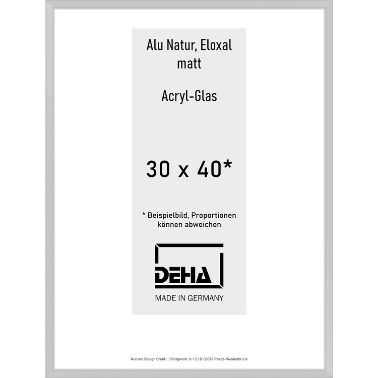 Alu-Rahmen Deha Profil V 30 x 40 Alu Natur Acryl 0005AG-011-NAMA