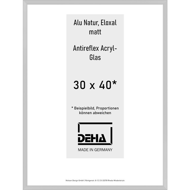 Alu-Rahmen Deha Profil V 30 x 40 Alu Natur AR-Acryl 0005EA-011-NAMA