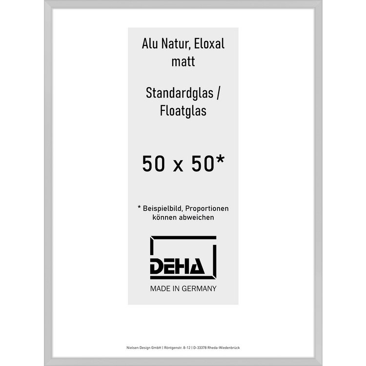 Alu-Rahmen Deha Profil V 50 x 50 Alu Natur Float 0005NG-017-NAMA