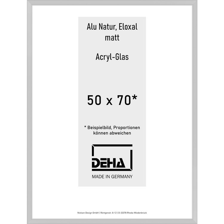 Alu-Rahmen Deha Profil V 50 x 70 Alu Natur Acryl 0005AG-020-NAMA