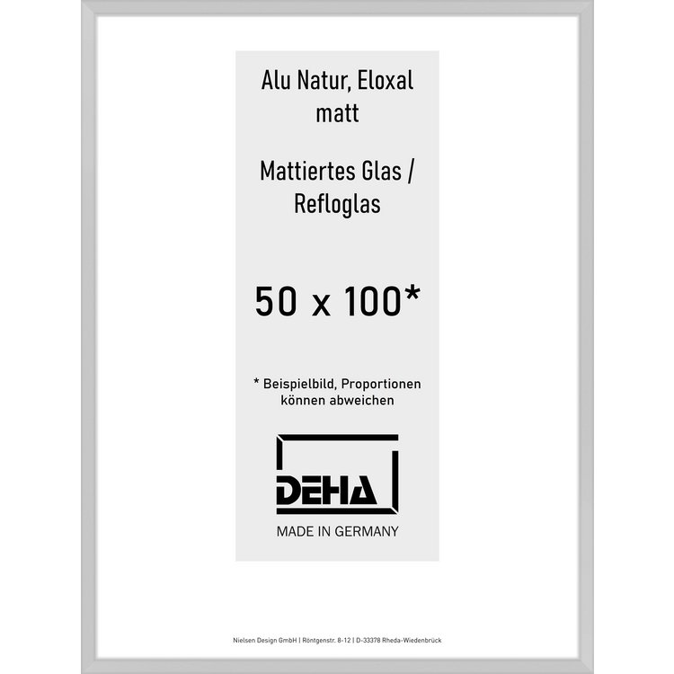 Alu-Rahmen Deha Profil V 50 x 100 Alu Natur Reflo 0005RG-044-NAMA
