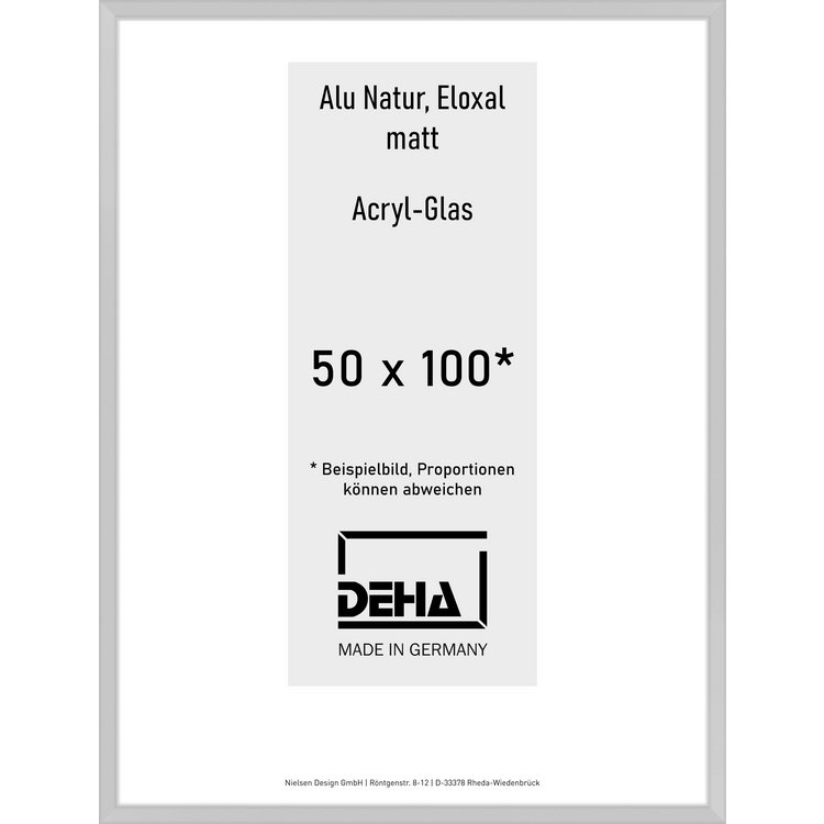 Alu-Rahmen Deha Profil V 50 x 100 Alu Natur Acryl 0005AG-044-NAMA