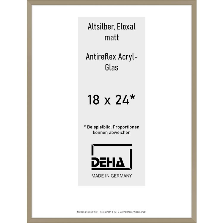 Alu-Rahmen Deha Profil V 18 x 24 Altsilber AR-Acryl 0005EA-006-ALTS