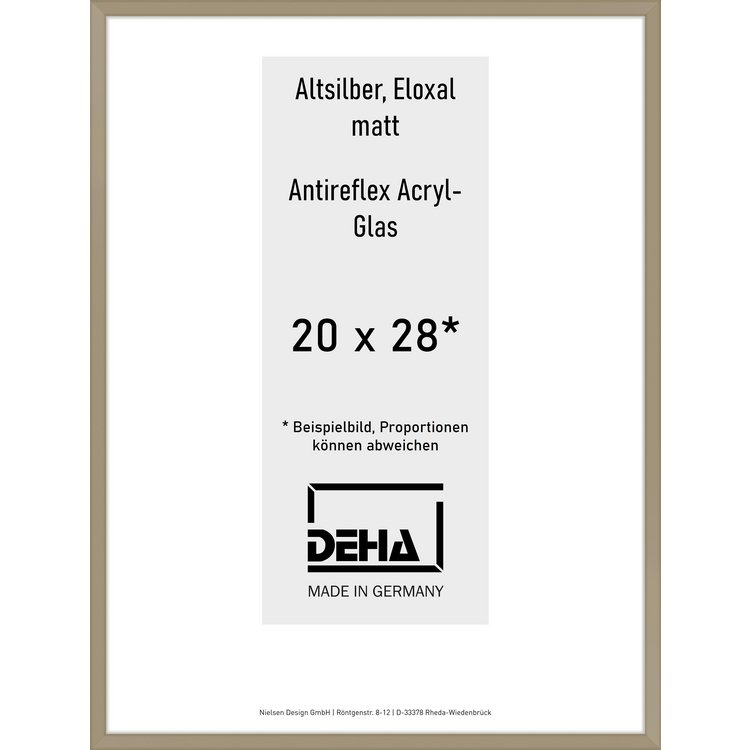 Alu-Rahmen Deha Profil V 20 x 28 Altsilber AR-Acryl 0005EA-007-ALTS