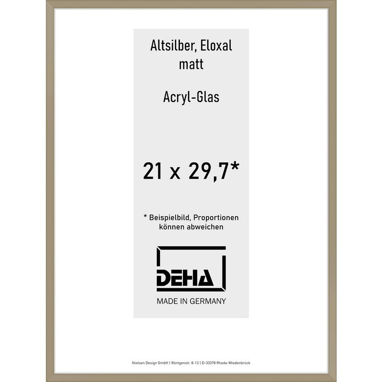 Alu-Rahmen Deha Profil V 21 x 29,7 Altsilber Acryl 0005AG-001-ALTS