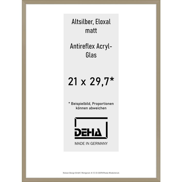Alu-Rahmen Deha Profil V 21 x 29,7 Altsilber AR-Acryl 0005EA-001-ALTS