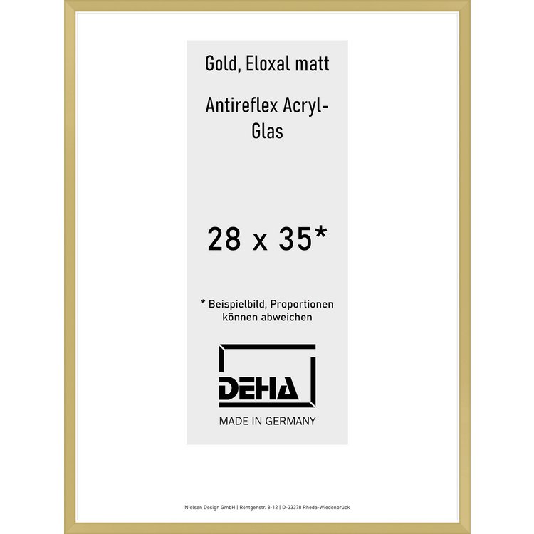 Alu-Rahmen Deha Profil V 28 x 35 Gold AR-Acryl 0005EA-009-GOMA