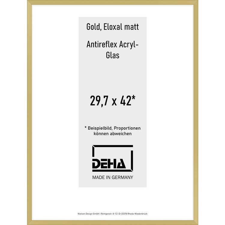 Alu-Rahmen Deha Profil V 29,7 x 42 Gold AR-Acryl 0005EA-002-GOMA