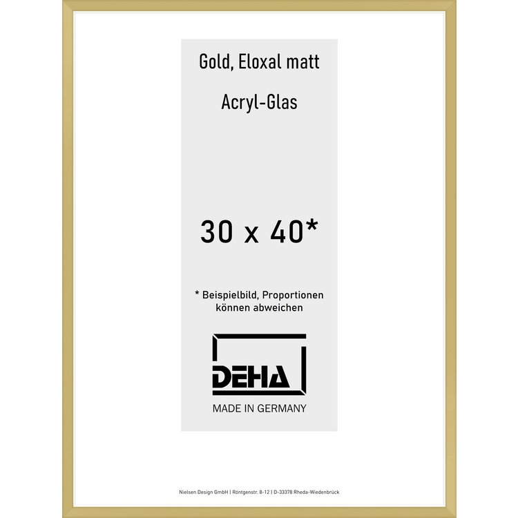 Alu-Rahmen Deha Profil V 30 x 40 Gold Acryl 0005AG-011-GOMA