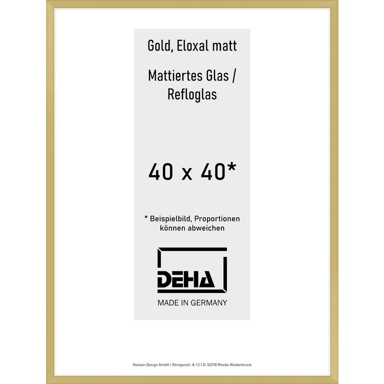 Alu-Rahmen Deha Profil V 40 x 40 Gold Reflo 0005RG-014-GOMA