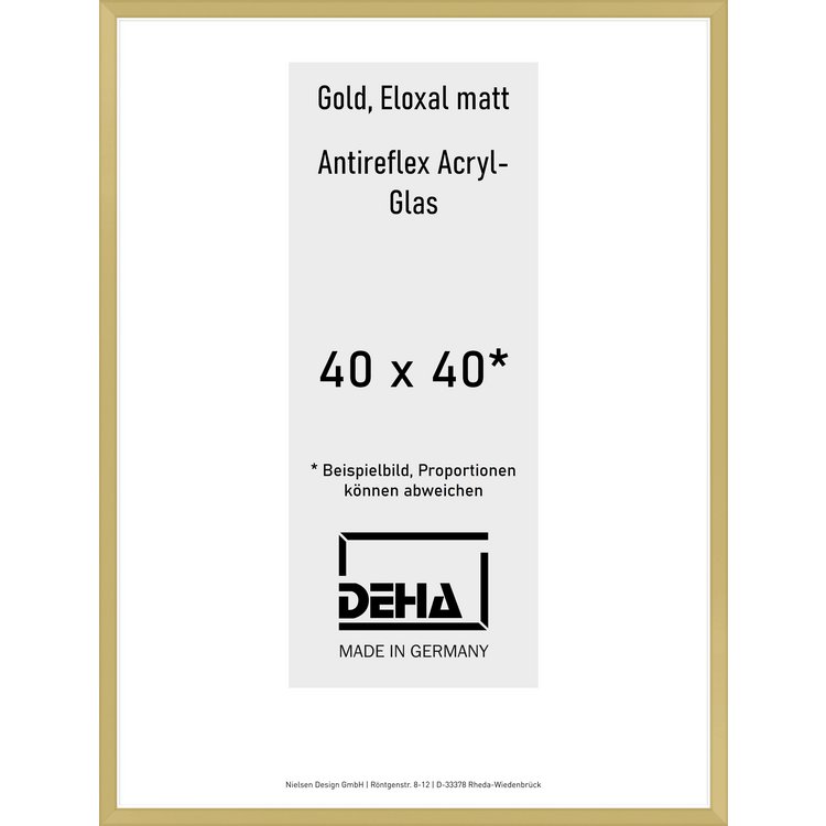 Alu-Rahmen Deha Profil V 40 x 40 Gold AR-Acryl 0005EA-014-GOMA
