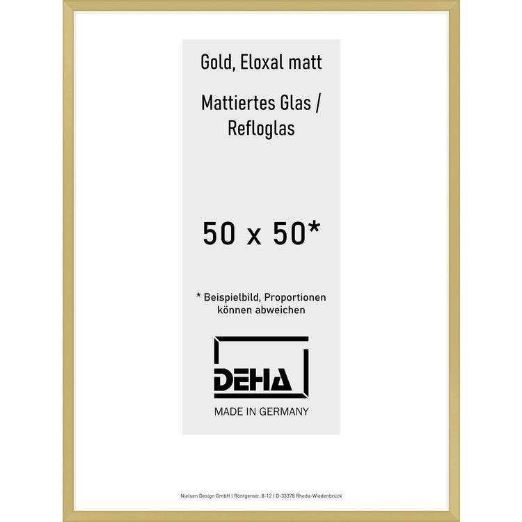 Alu-Rahmen Deha Profil V 50 x 50 Gold Reflo 0005RG-017-GOMA