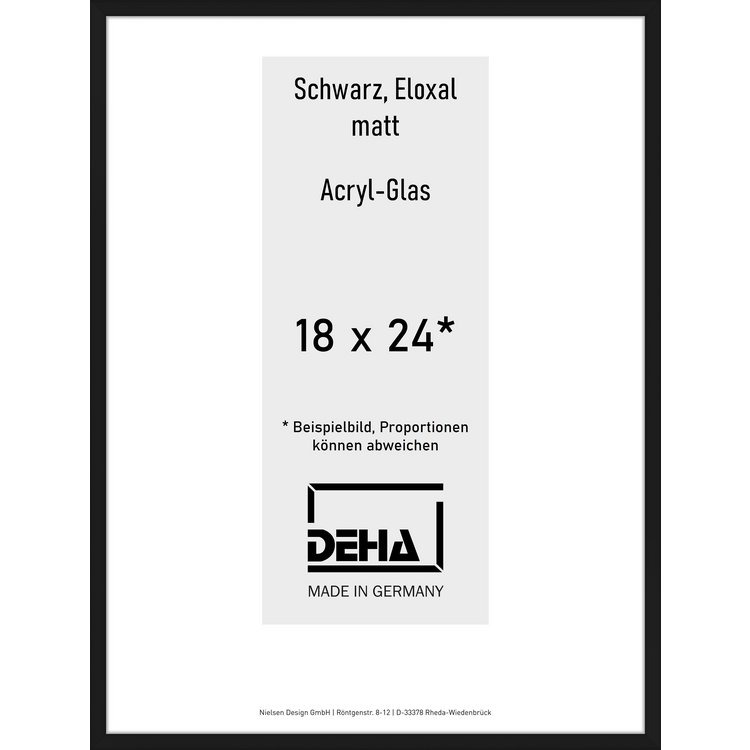 Alu-Rahmen Deha Profil V 18 x 24 Schwarz Acryl 0005AG-006-SCMA