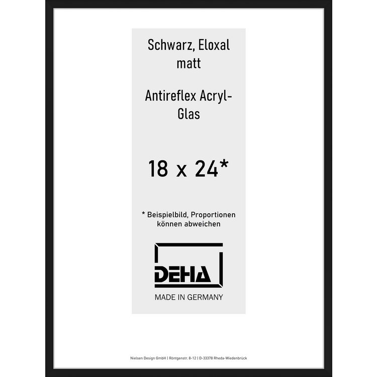 Alu-Rahmen Deha Profil V 18 x 24 Schwarz AR-Acryl 0005EA-006-SCMA