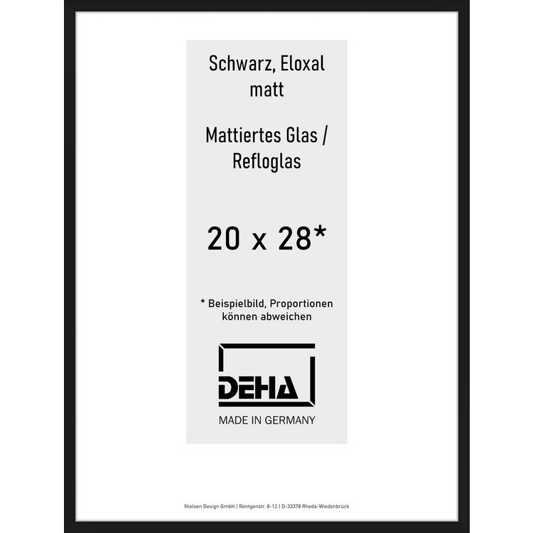 Alu-Rahmen Deha Profil V 20 x 28 Schwarz Reflo 0005RG-007-SCMA