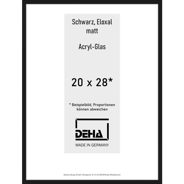 Alu-Rahmen Deha Profil V 20 x 28 Schwarz Acryl 0005AG-007-SCMA