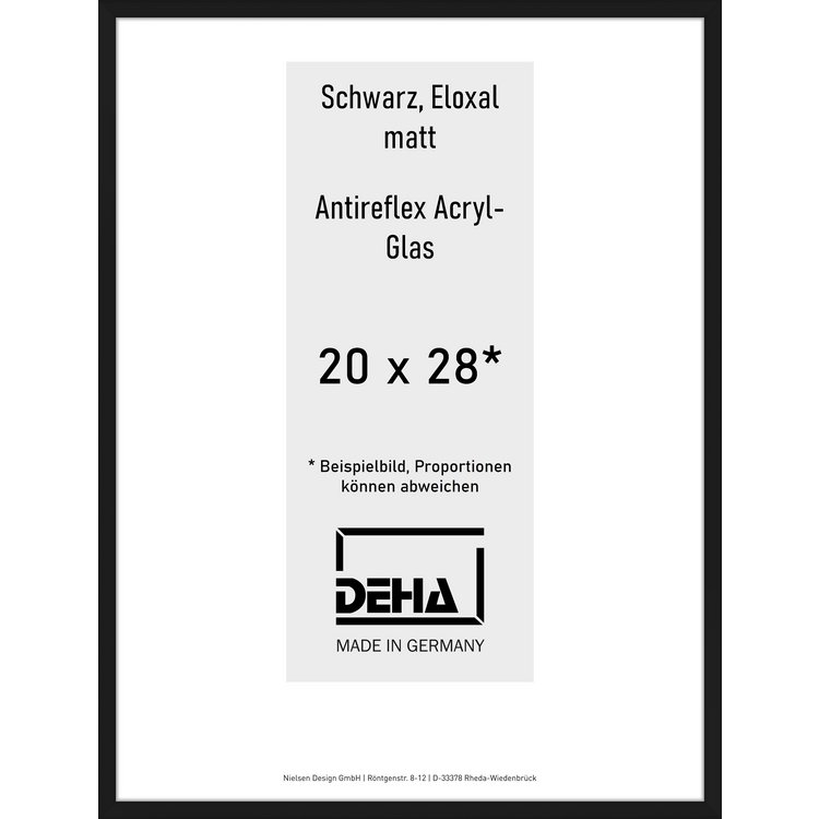 Alu-Rahmen Deha Profil V 20 x 28 Schwarz AR-Acryl 0005EA-007-SCMA