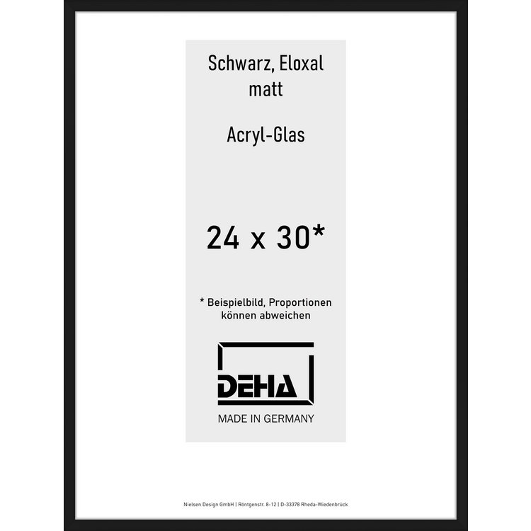 Alu-Rahmen Deha Profil V 24 x 30 Schwarz Acryl 0005AG-008-SCMA