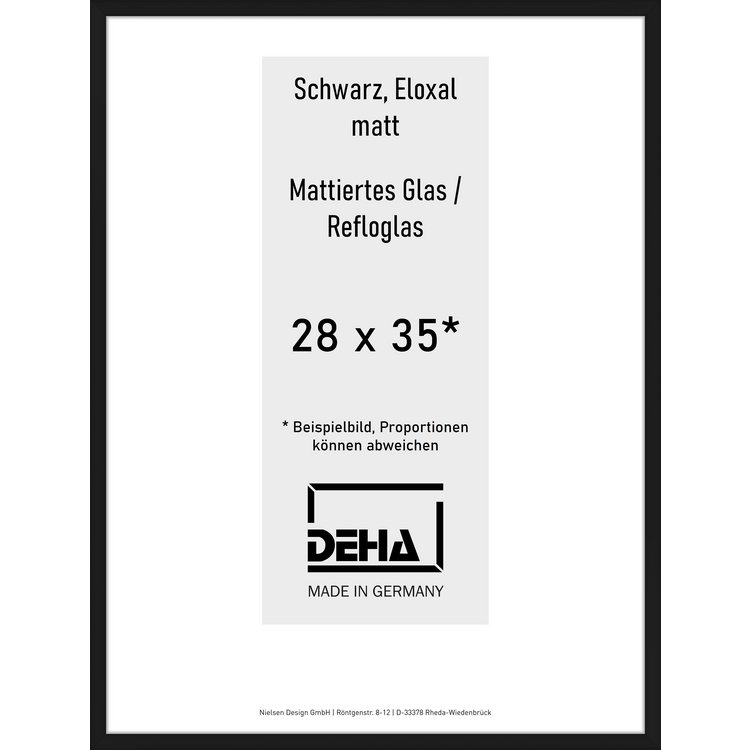 Alu-Rahmen Deha Profil V 28 x 35 Schwarz Reflo 0005RG-009-SCMA