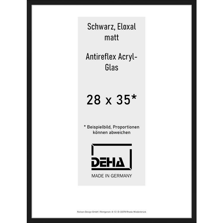 Alu-Rahmen Deha Profil V 28 x 35 Schwarz AR-Acryl 0005EA-009-SCMA