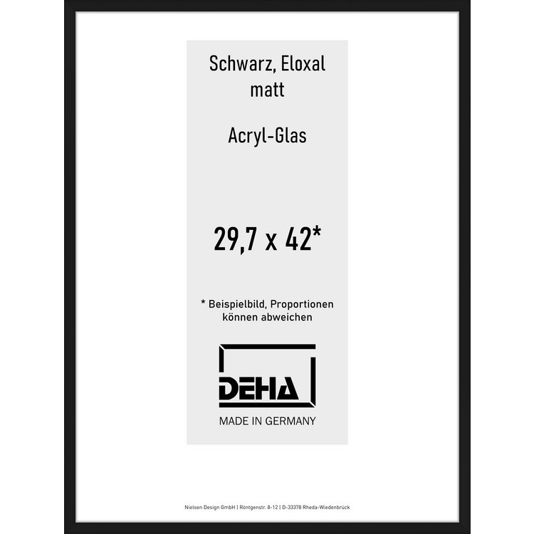 Alu-Rahmen Deha Profil V 29,7 x 42 Schwarz Acryl 0005AG-002-SCMA