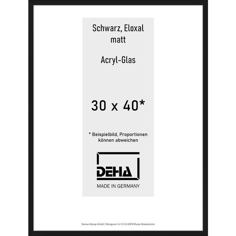 Alu-Rahmen Deha Profil V 30 x 40 Schwarz Acryl 0005AG-011-SCMA