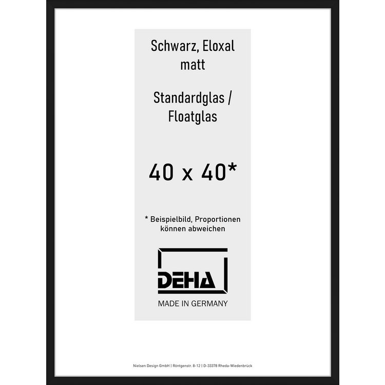 Alu-Rahmen Deha Profil V 40 x 40 Schwarz Float 0005NG-014-SCMA