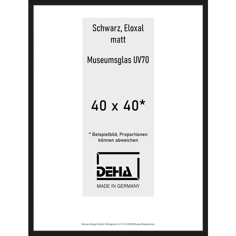 Alu-Rahmen Deha Profil V 40 x 40 Schwarz M.UV70 0005M6-014-SCMA