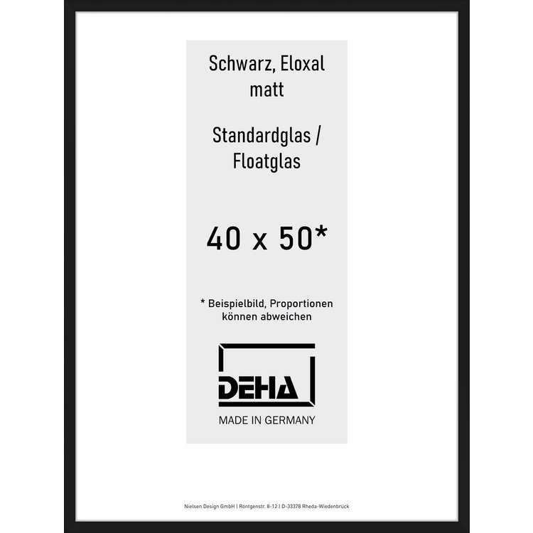 Alu-Rahmen Deha Profil V 40 x 50 Schwarz Float 0005NG-015-SCMA